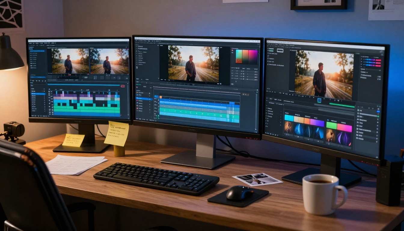 Professional AI Video Editing Workspace