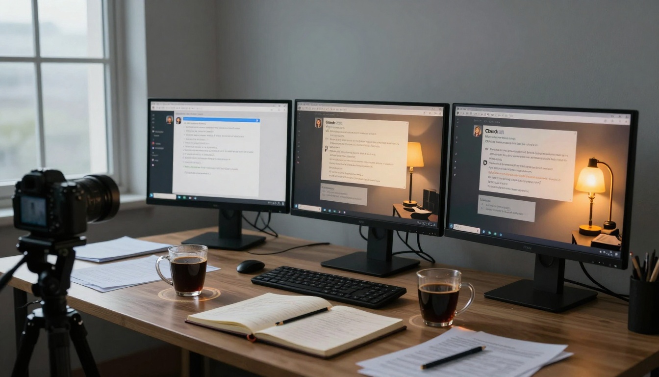 Time-lapse implied shot showing conversation progression
