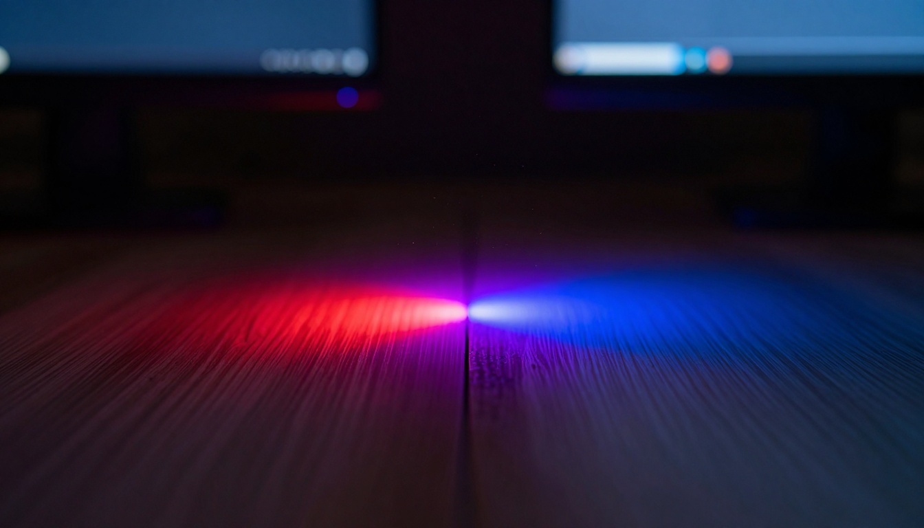 Abstract macro shot of monitor glow intersection