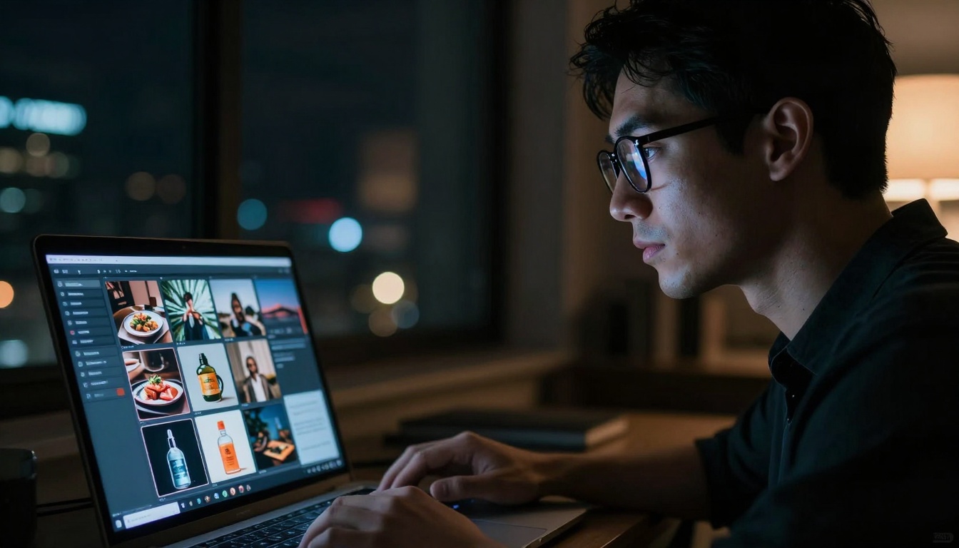 Cinematic night work session