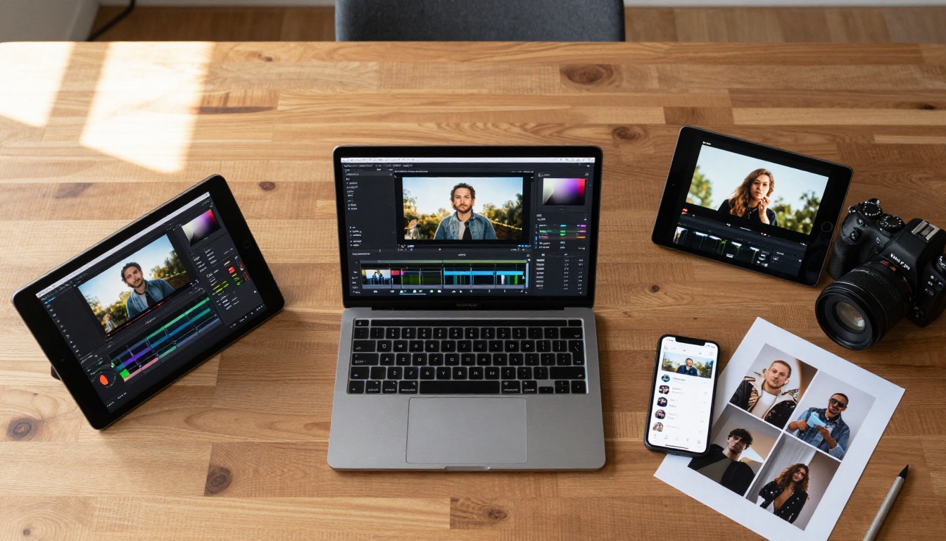 Multiple AI Editing Tools Workspace