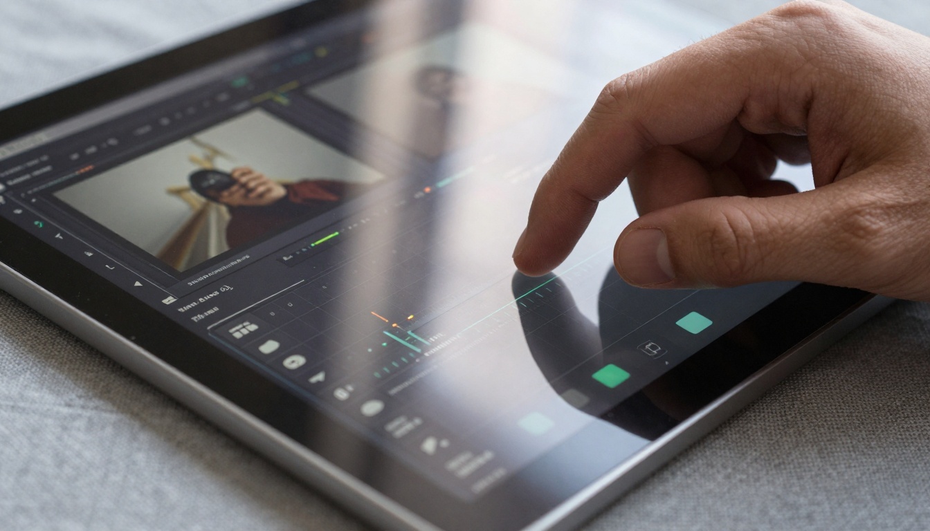 Close-up of aspect ratio controls on tablet interface