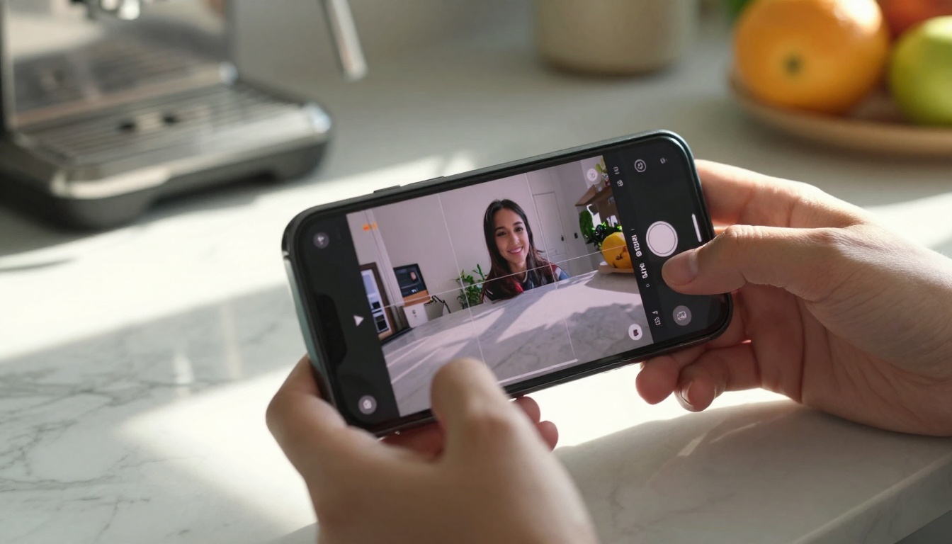 Social media reframing comparison on smartphone