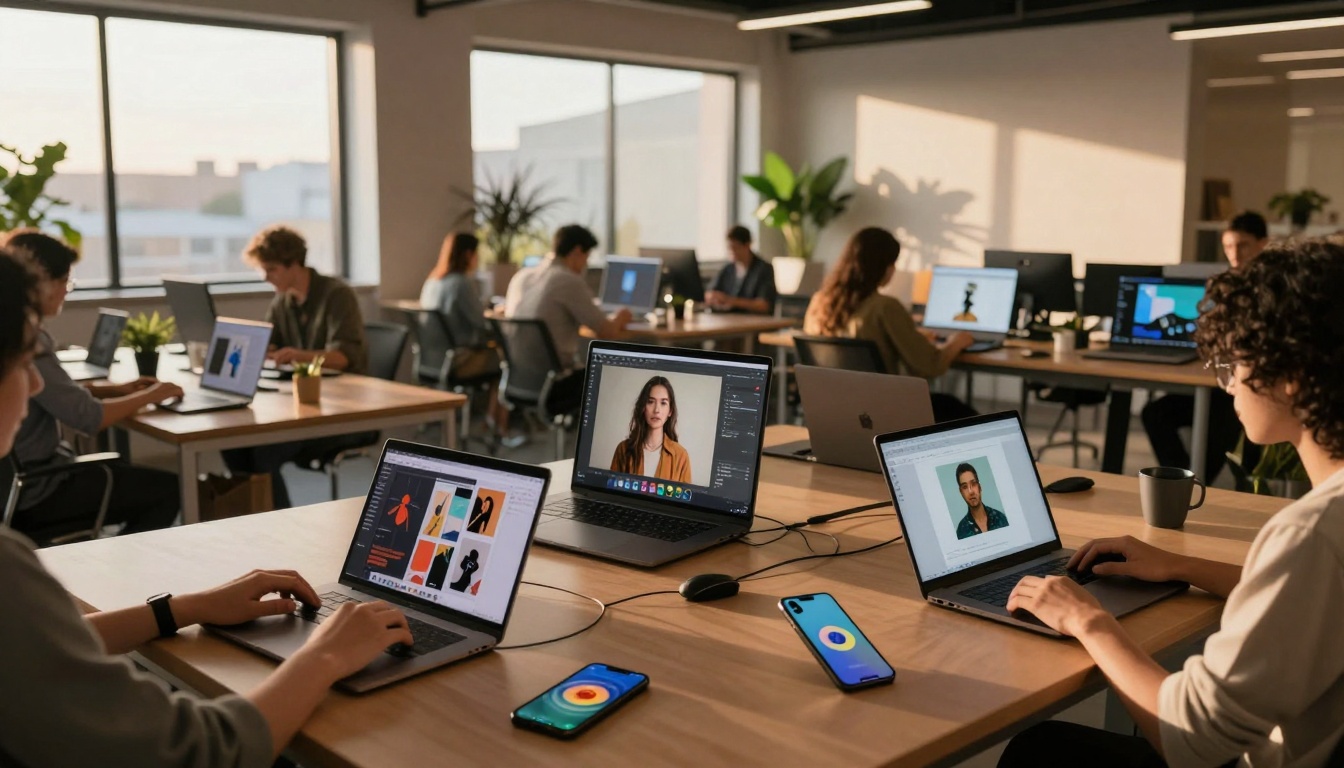 Co-working space with multiple creators