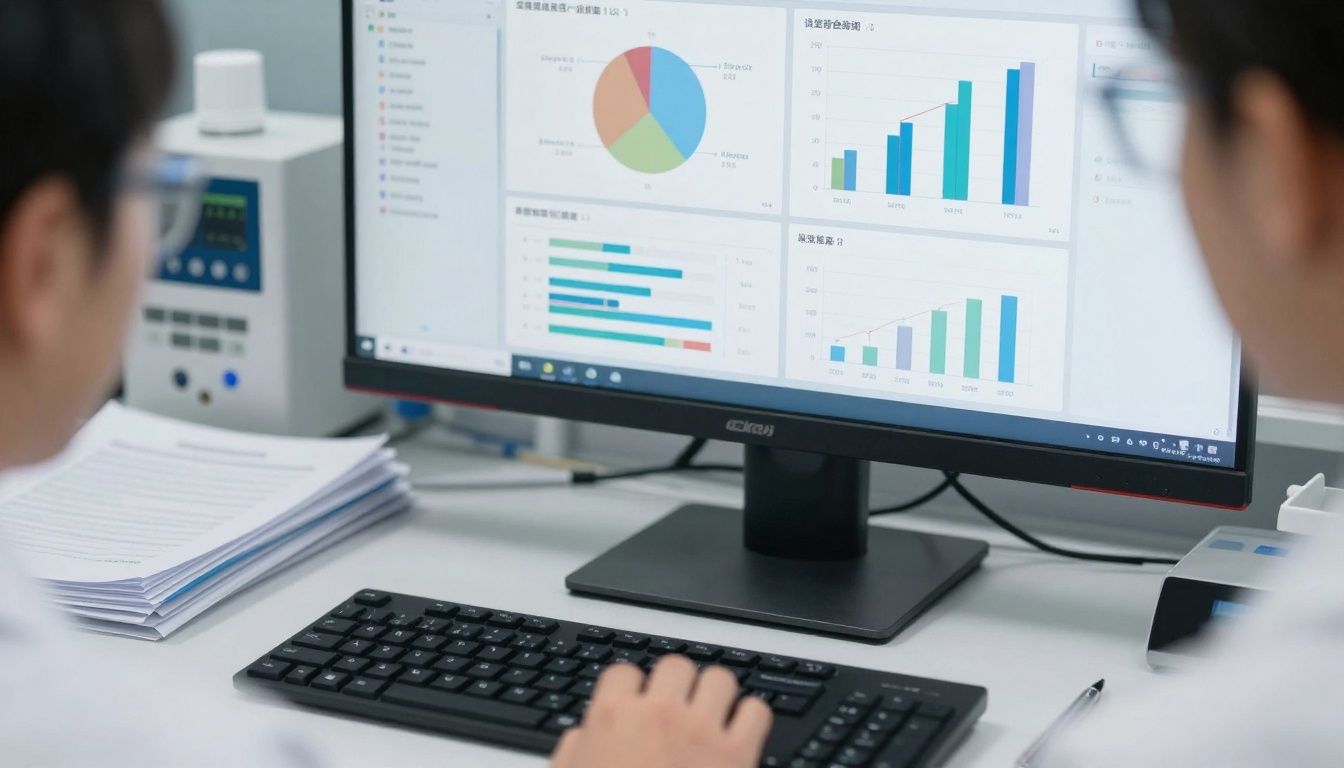 Researcher using AI for data analysis