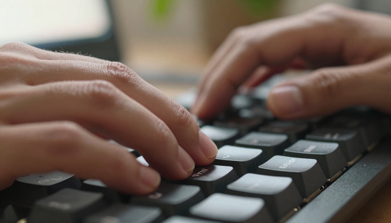 AI Prompt Typing Close-up
