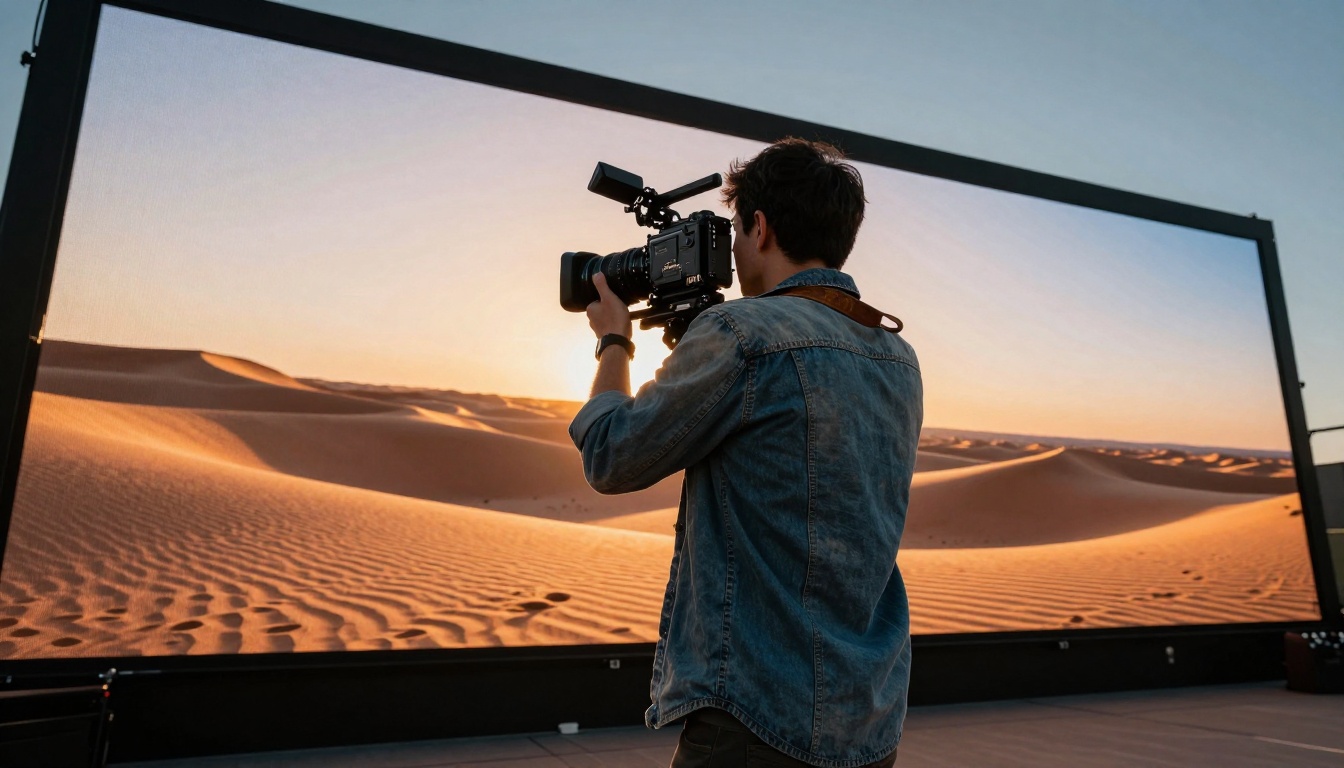 Low-angle shot of cinematographer Low-angle shot of cinematographer