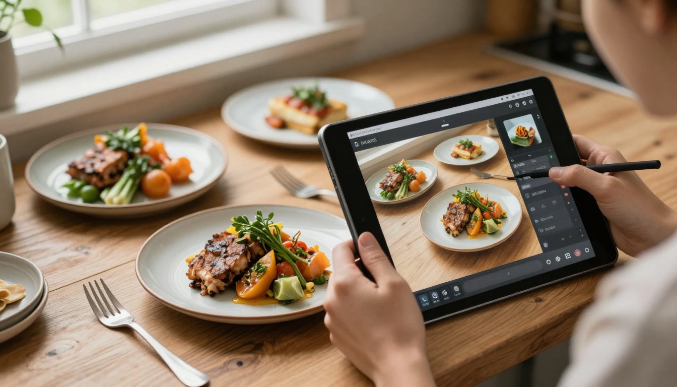 Food blogger using P-Image Edit