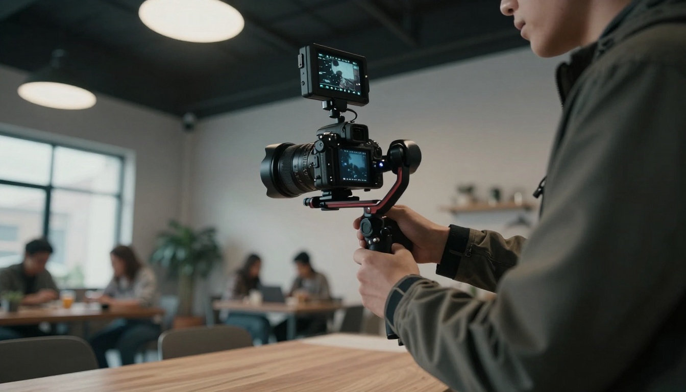 Professional Videographer with Gimbal