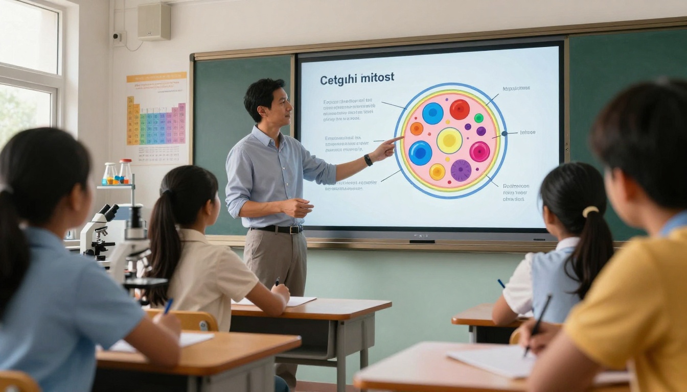 Teacher demonstrating interactive flipbook content