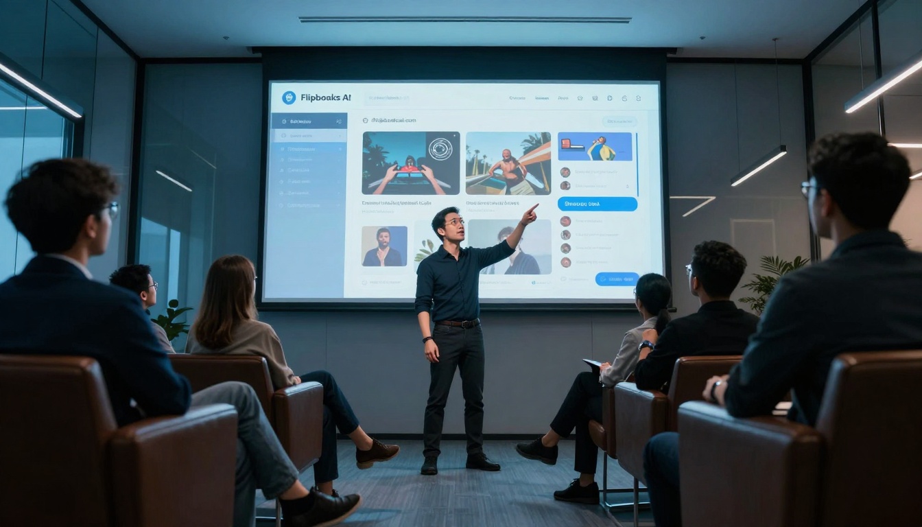 Creative director presenting to clients Creative director presenting to clients