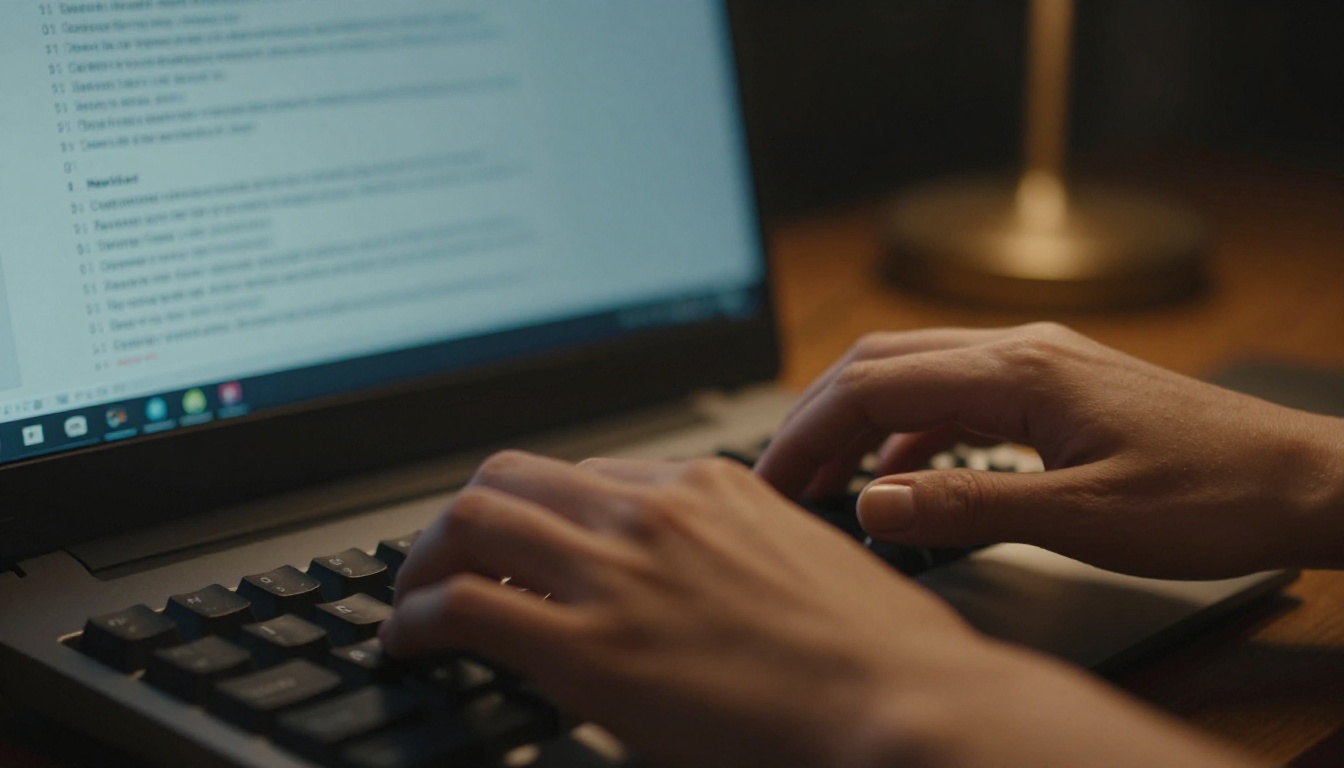 Typing prompts for AI video generation on a mechanical keyboard setup