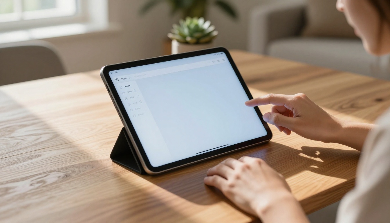 Tablet showing AI image generation interface with prompt input
