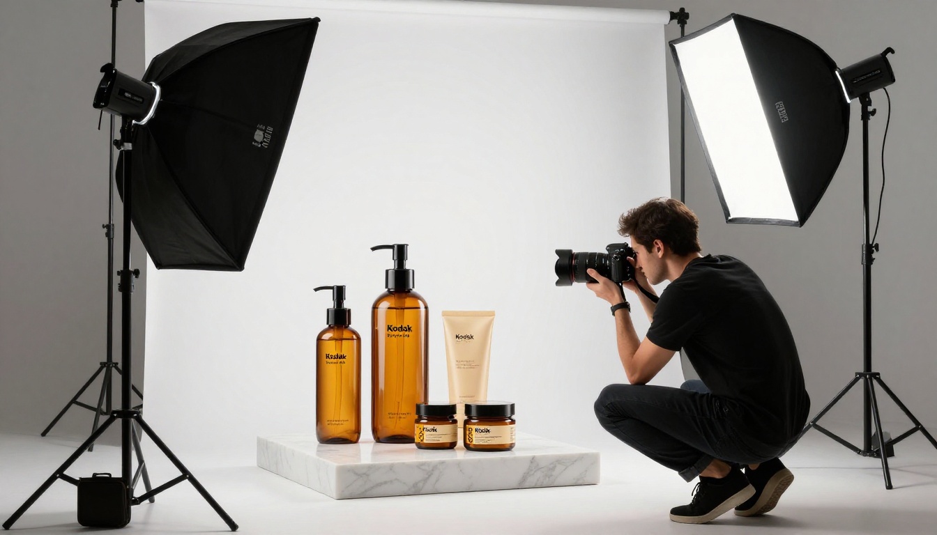 Professional photographer in a product photography studio