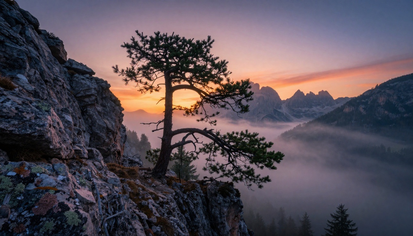 A dramatic Dolomites sunrise landscape showing fine geological texture and atmospheric depth — the kind of environmental photography FLUX.2 Pro excels at