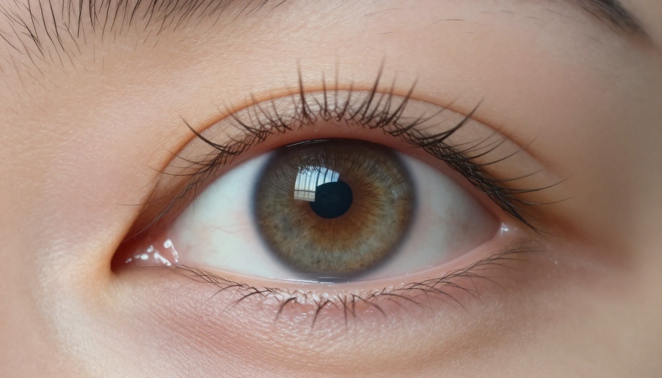 Macro eye close-up showing ultra-fine eyelash detail and iris fiber texture — a critical benchmark for AI image fidelity