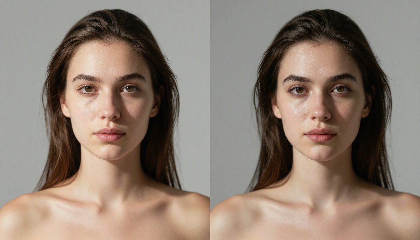 Split-portrait comparison demonstrating how lighting setup descriptions translate differently into output across AI image models Split-portrait comparison demonstrating how lighting setup descriptions translate differently into output across AI image models