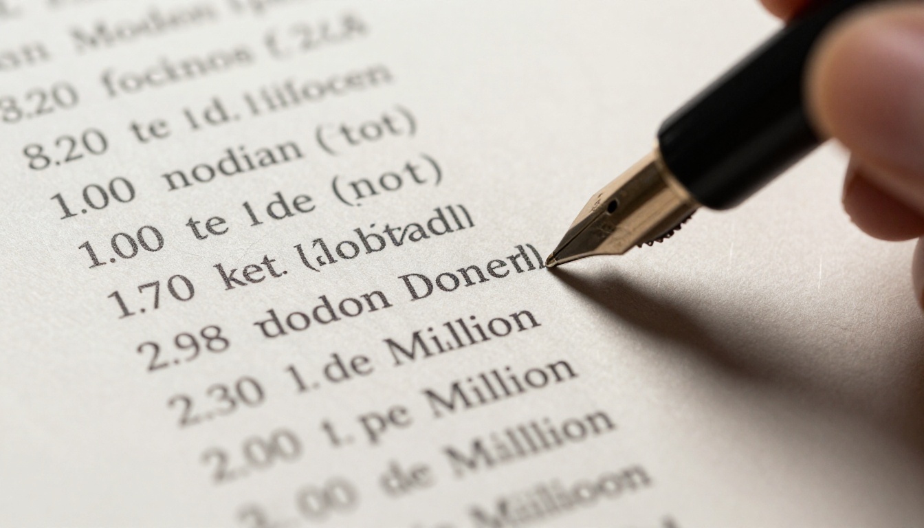 Close-up macro shot of a printed pricing comparison table with fountain pen annotation