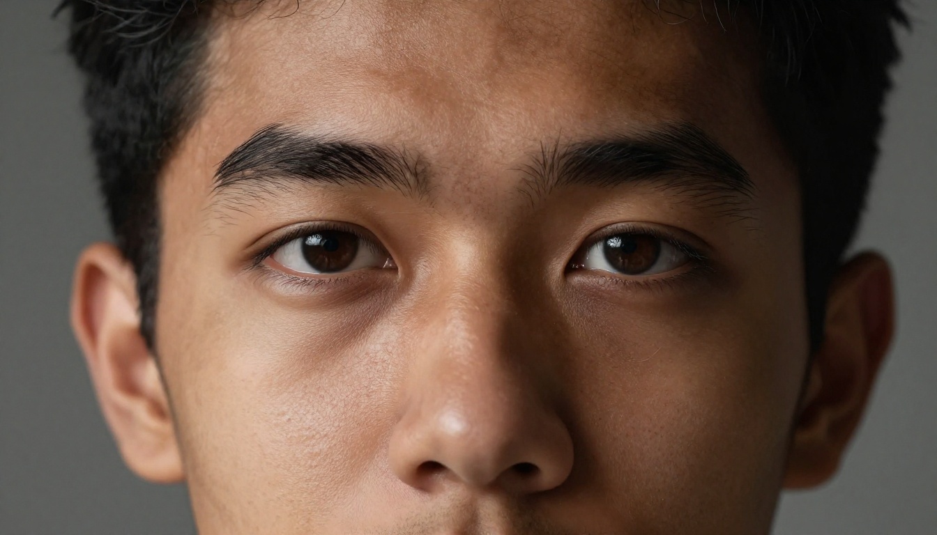 Dramatic close-up portrait showing extreme skin texture and lighting fidelity
