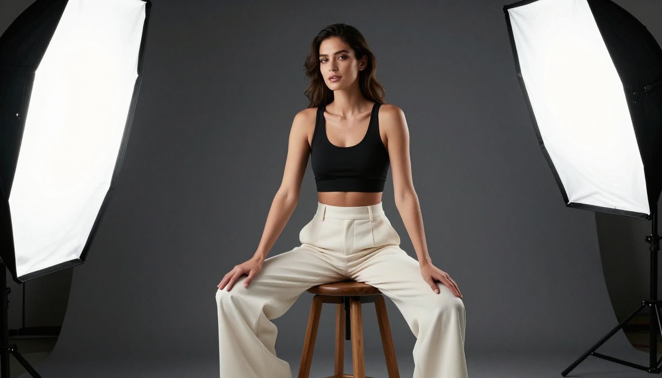 Professional studio portrait with butterfly lighting