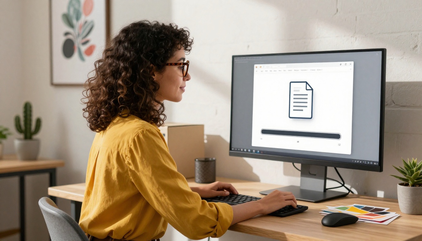 Creative professional uploading a PDF to convert to flipbook