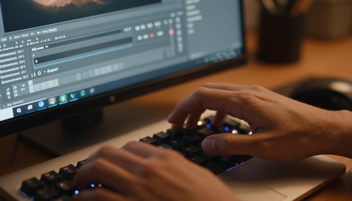 Designer working in Photoshop preparing layers for export