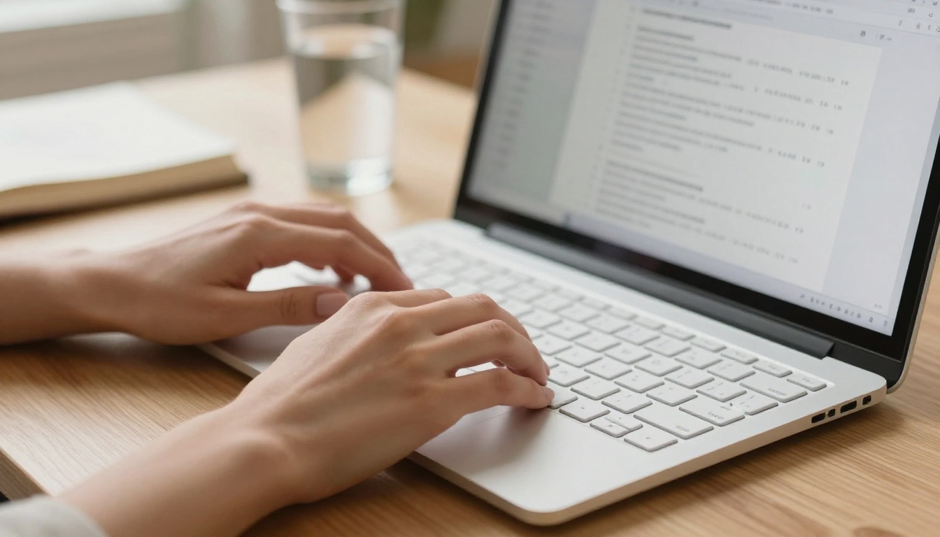 Close-up of hands exporting a design as PDF on a MacBook Close-up of hands exporting a design as PDF on a MacBook