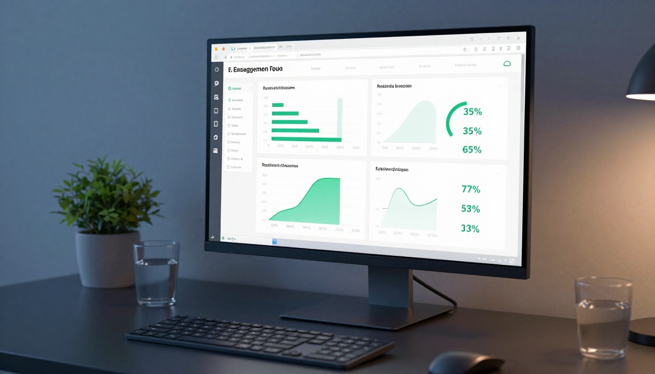 Analytics dashboard showing proposal engagement metrics with charts and open rates Analytics dashboard showing proposal engagement metrics with charts and open rates
