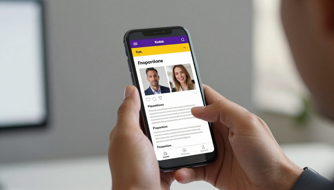 Close-up of a smartphone displaying a mobile-responsive flipbook proposal with clean typography Close-up of a smartphone displaying a mobile-responsive flipbook proposal with clean typography