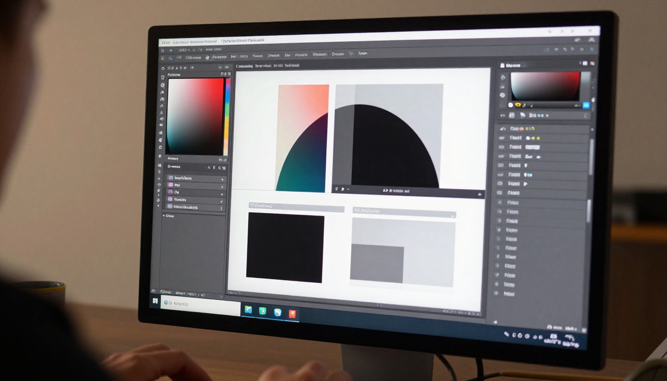 Photoshop brochure layers panel with multi-page artboards