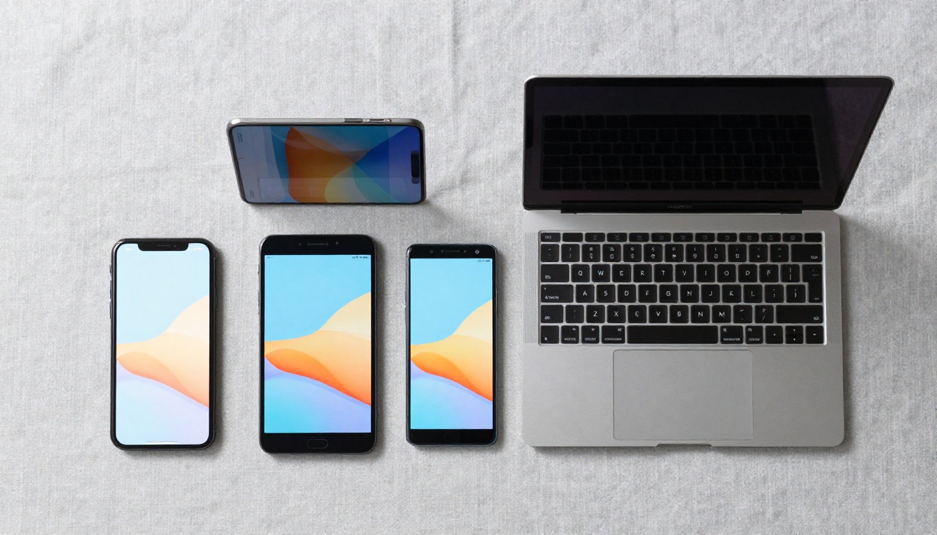 Multiple devices displaying the same digital flipbook on a flat-lay linen surface Multiple devices displaying the same digital flipbook on a flat-lay linen surface