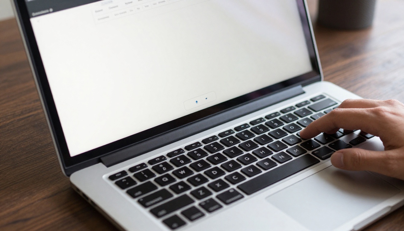 Close-up of laptop screen with conversion interface and fingers over trackpad