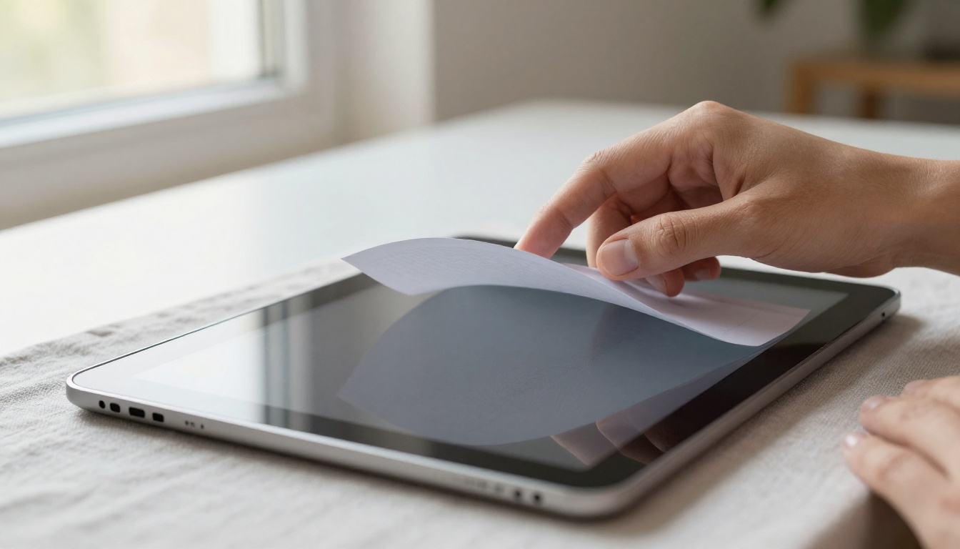 A hand gently turning the page of a digital flipbook on a tablet with a realistic mid-curl page effect