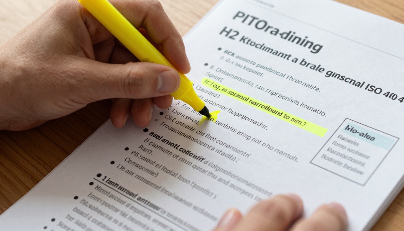 Hands highlighting and annotating a well-structured training document with clear headings Hands highlighting and annotating a well-structured training document with clear headings