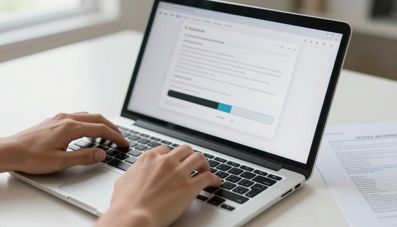 PDF upload and flipbook creation interface on laptop