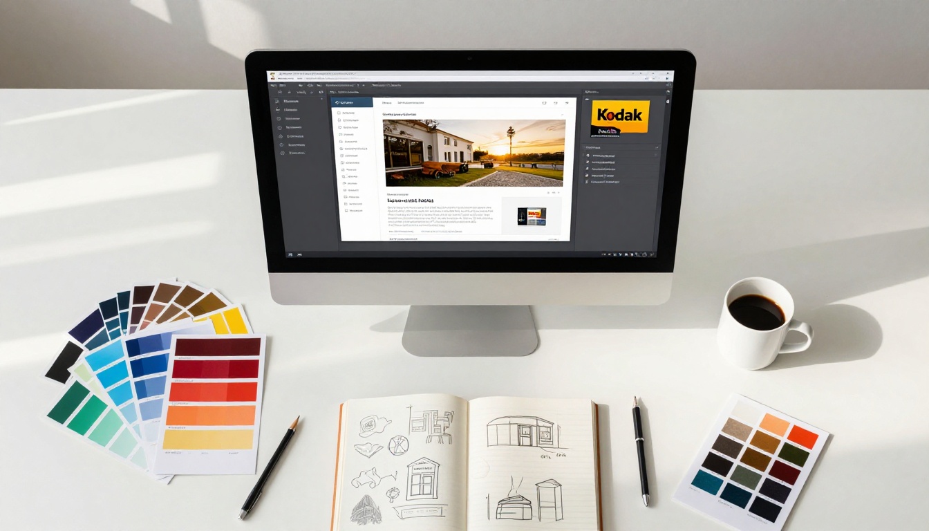 Designer customizing brand colors and typography