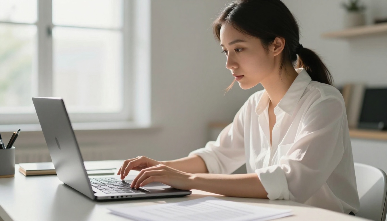 Female designer uploading a PDF on her laptop to convert it into a digital flipbook