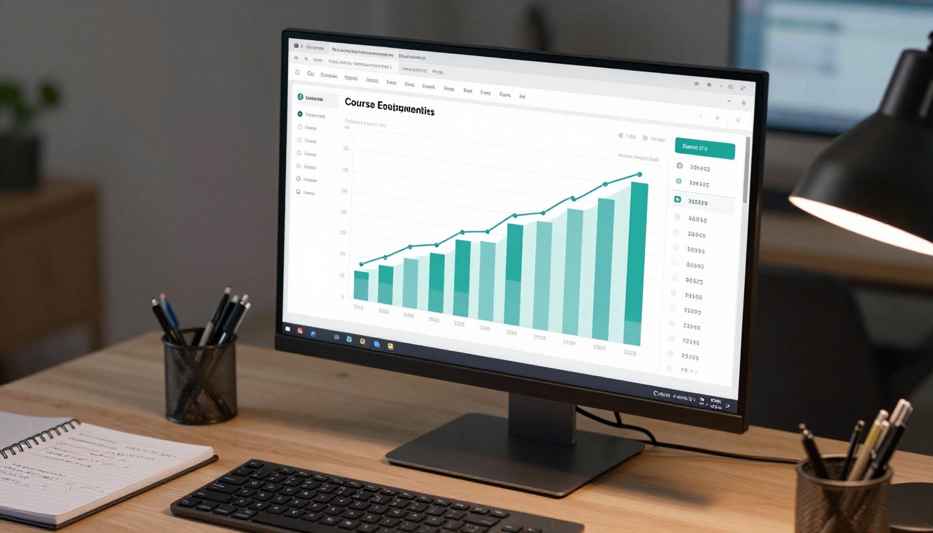 Analytics dashboard showing student interaction data for an online course