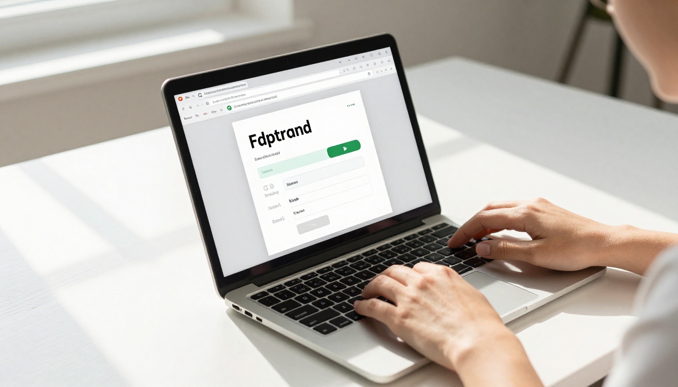 Woman's hand uploading a PDF file into a clean web browser upload interface with morning light from the left