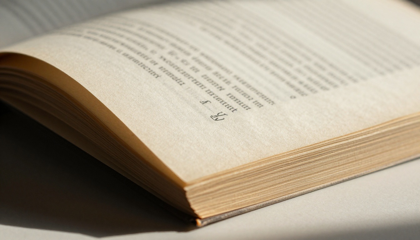 Close-up of single book page caught mid-curl with dramatic shadow gradient