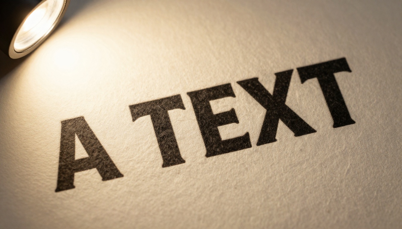 AI typography print macro close-up on cotton paper