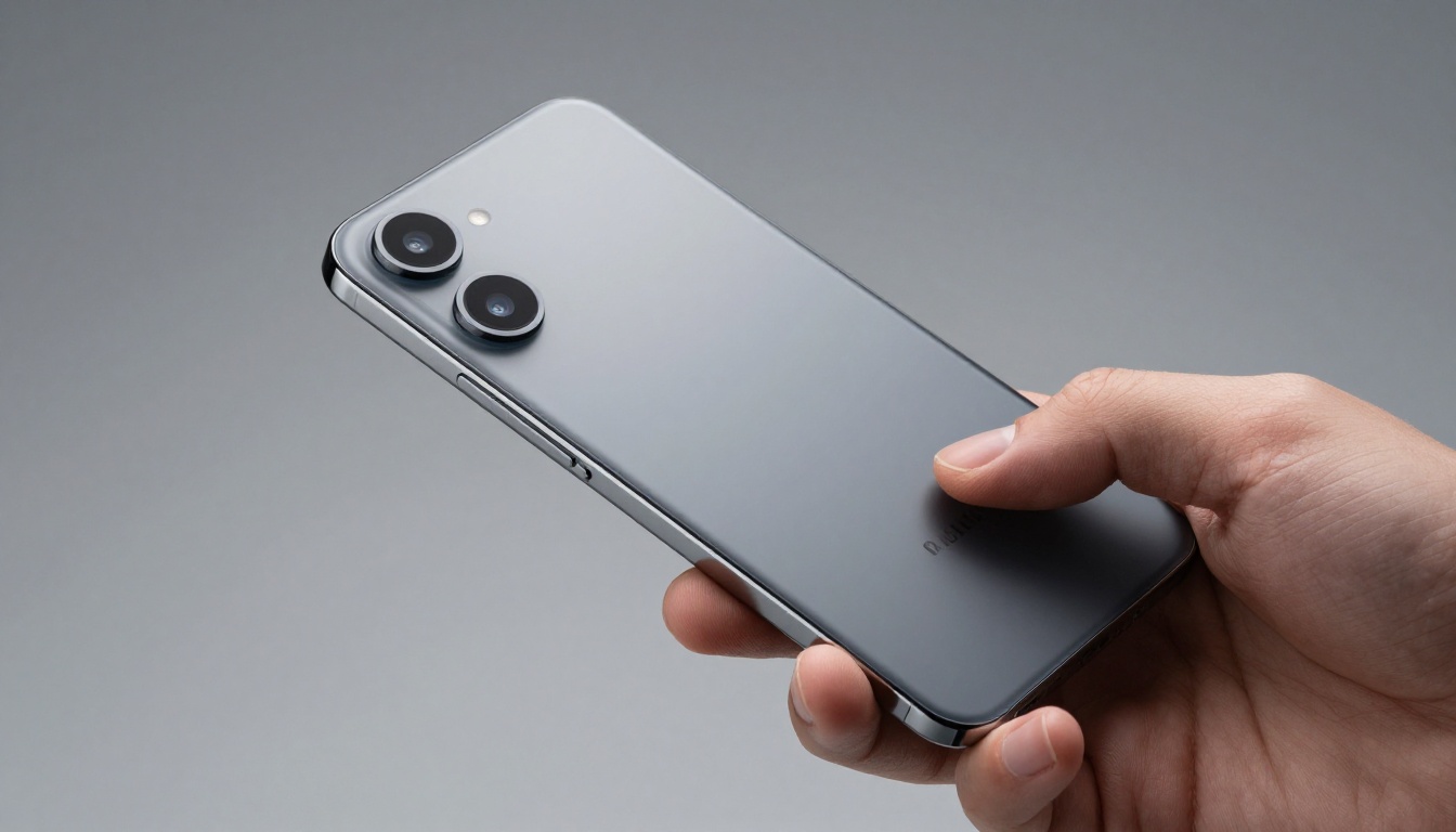 Side profile of a modern smartphone captured in a product photography studio with dramatic sidelight