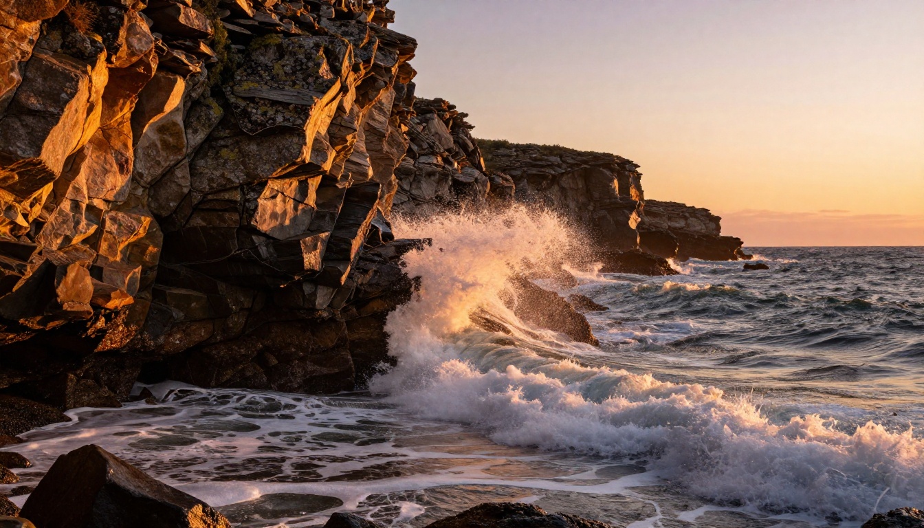 Vibrant coastal landscape showing photorealistic detail and dynamic range Vibrant coastal landscape showing photorealistic detail and dynamic range