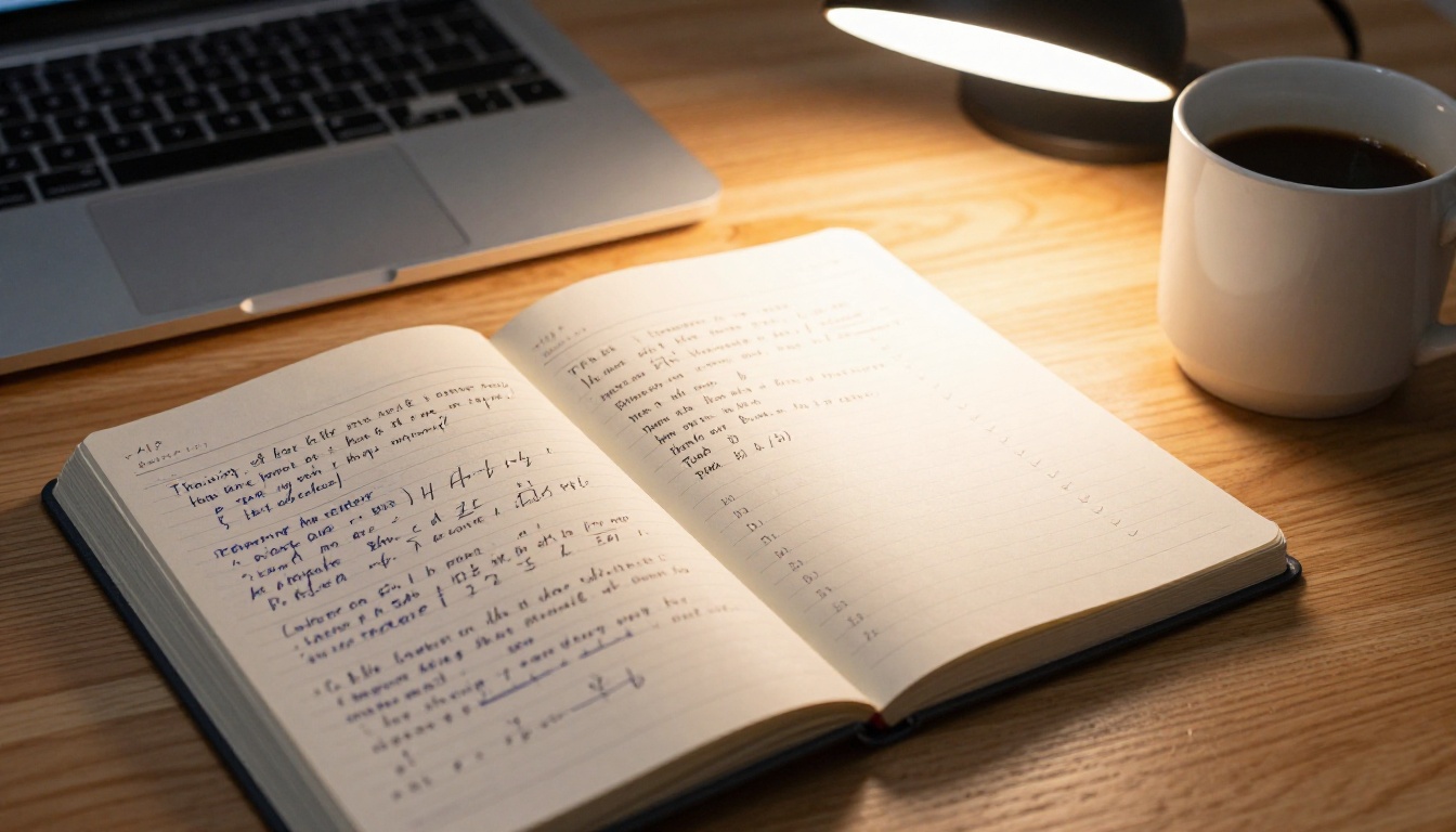 Handwritten LoRA training parameter notes