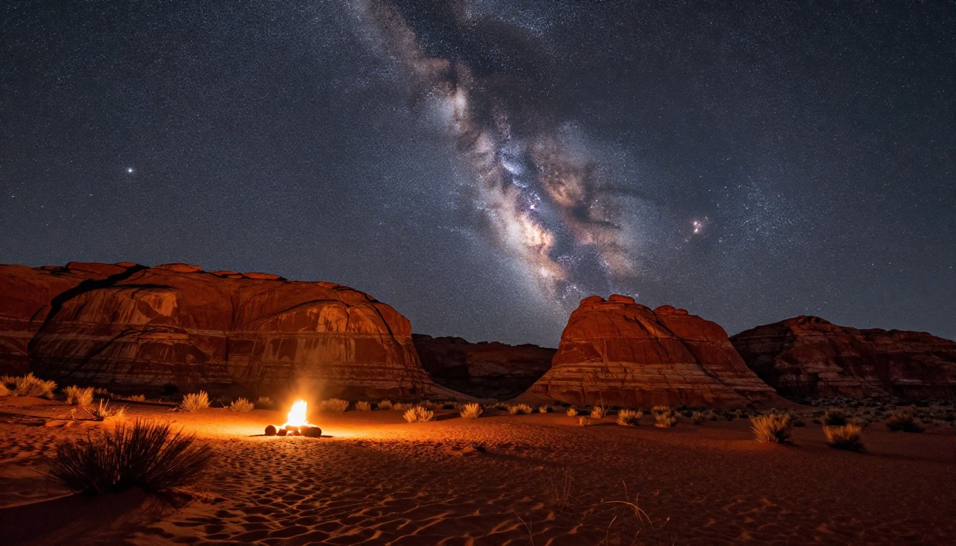 Remote high desert mesa at 3am under a clear Milky Way sky Remote high desert mesa at 3am under a clear Milky Way sky