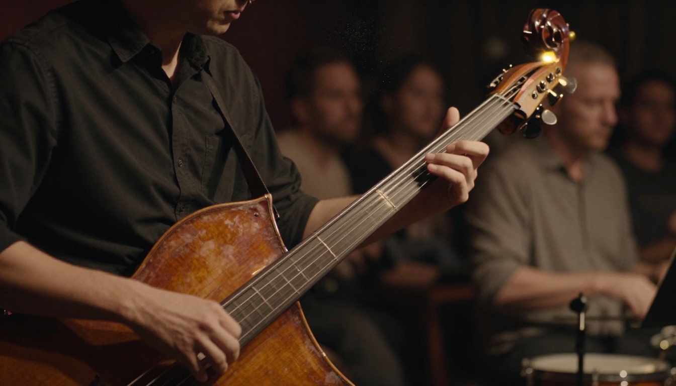 Jazz musician performing on stage with rich live audio atmosphere