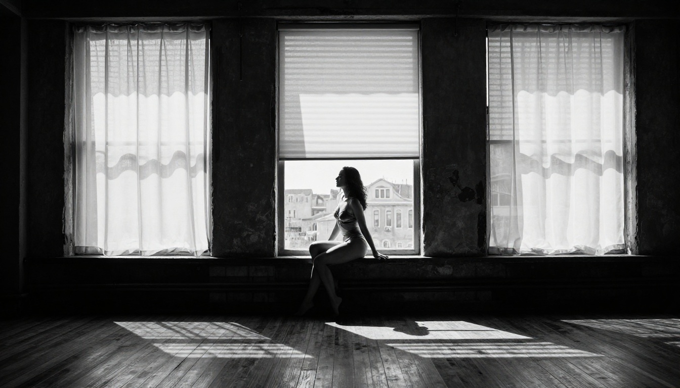 Artistic boudoir photography with window shadow patterns Artistic boudoir photography with window shadow patterns