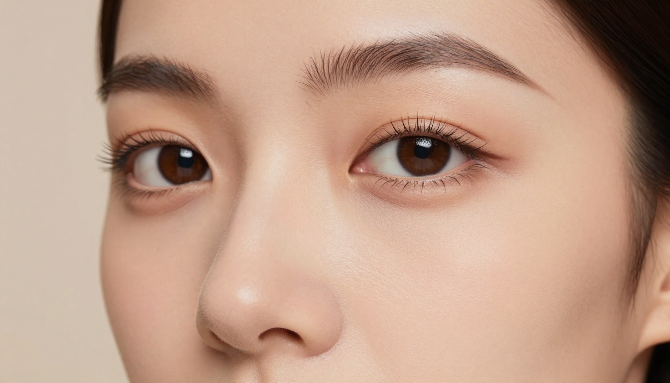 Close-up beauty portrait with natural studio lighting