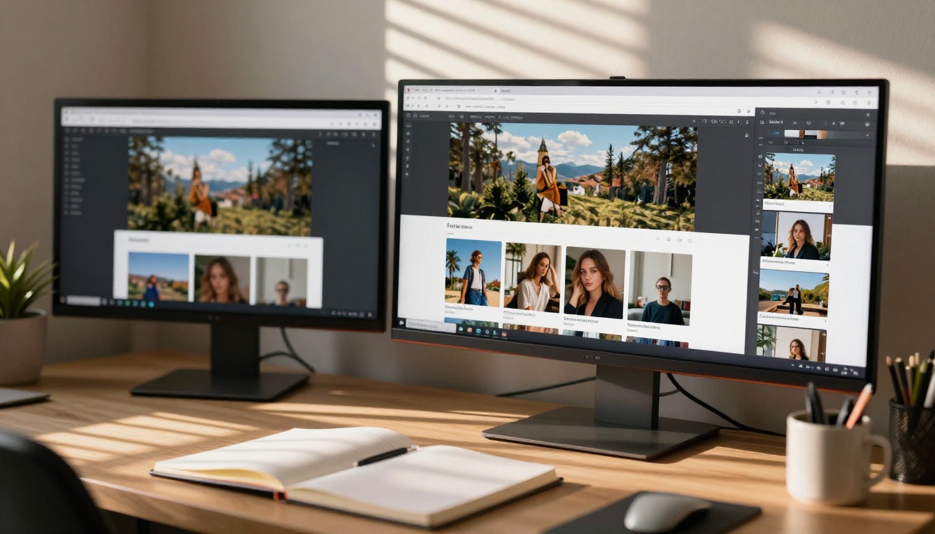 AI image generation WebUI interface showing generated portrait results in grid view