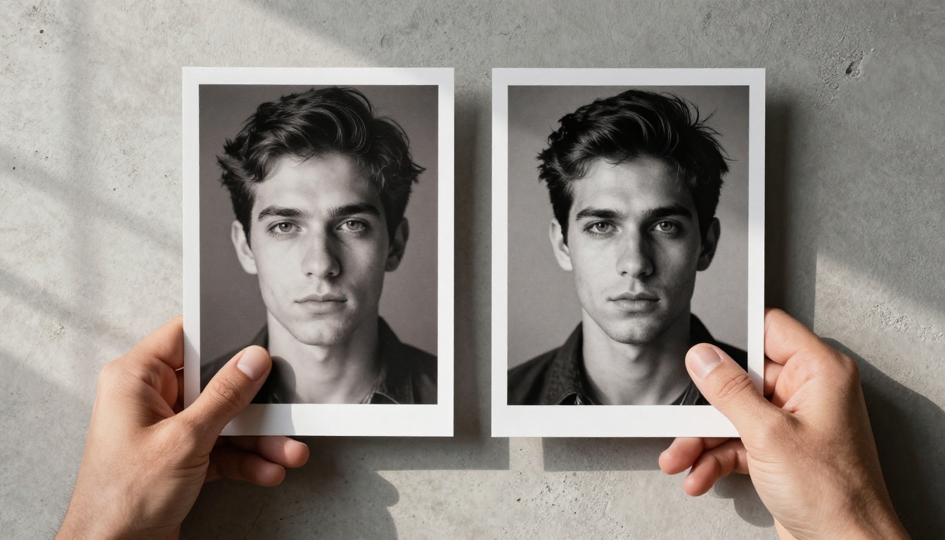 Artistic comparison of two contrasting visual prints held side by side